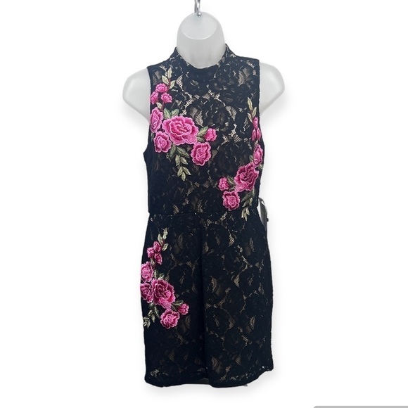 As You Wish Black Lace Floral Dress Size M Wedding Party New Boho - Picture 1 of 15
